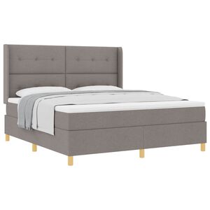 vidaXL &Kappa;&rho;&epsilon;&beta;ά&tau;&iota; &mu;&epsilon; &epsilon;&lambda;&alpha;&tau;ή&rho;&iota;&alpha; &mu;&epsilon; &kappa;&epsilon;&phi;&alpha;&lambda;ά&rho;&iota; Taupe 180 x 200 cm ύ&phi;&alpha;&sigma;&mu;&alpha;