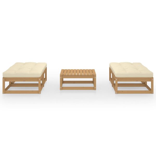 vidaXL Σαλόνι Κήπου Σετ 5 Τεμαχίων από Μασίφ Ξύλο Πεύκου με Μαξιλάρια