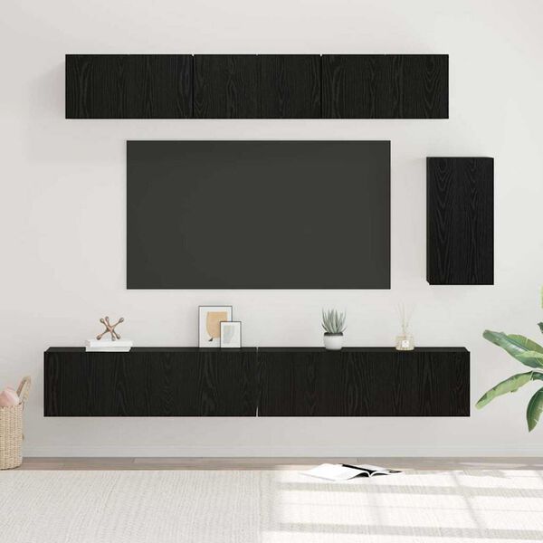 vidaXL Σετ επίπλου τηλεόρασης 6 pcs Μαύρη δρυς 100 x 30 x 30 cm