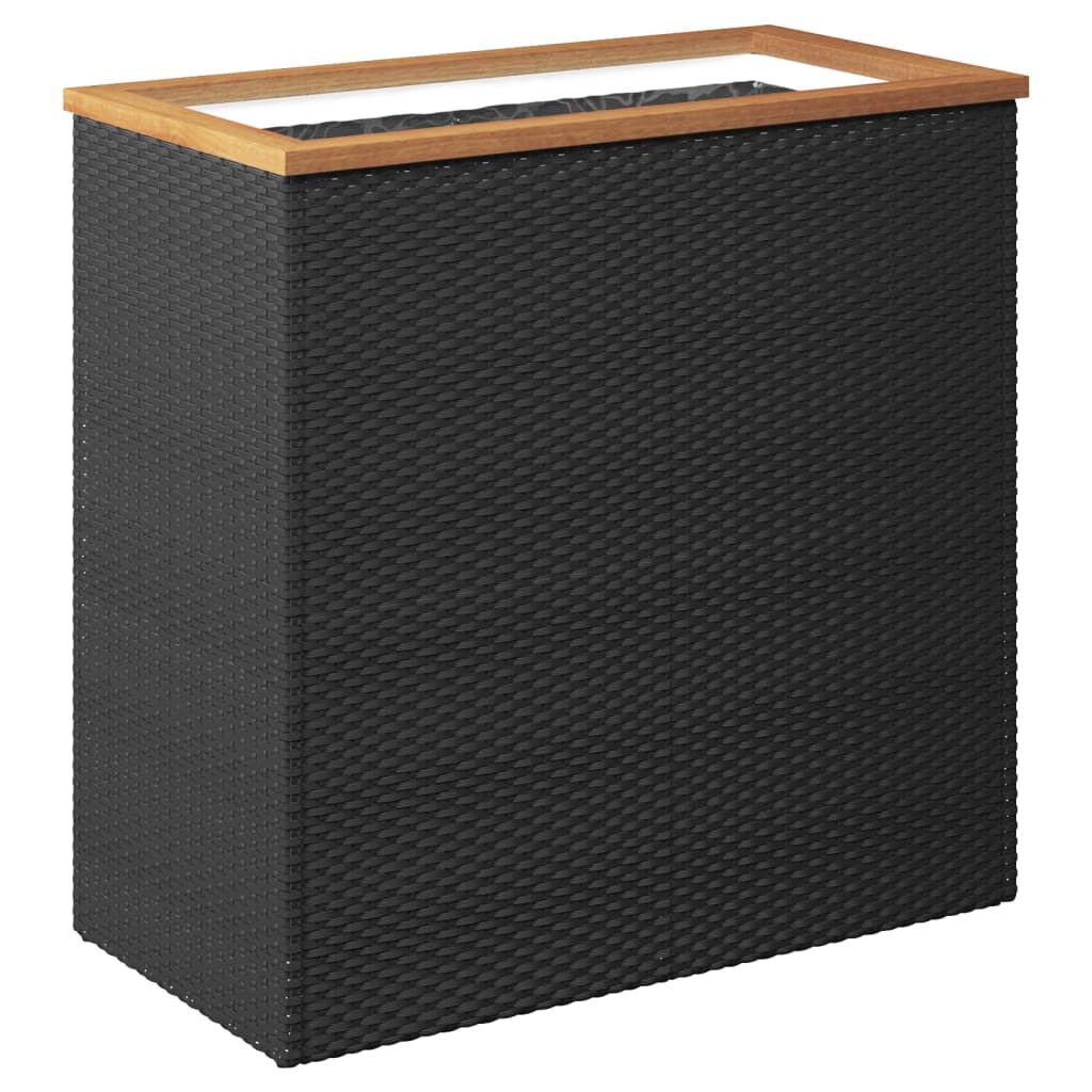 vidaXL Ζαρντινιέρα Μαύρη 80 x 40 x 80 εκ. από Συνθετικό Ρατάν