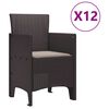 vidaXL Σέτ φαγητού για κήπο 13 pcs Καφέ Rattan Polt