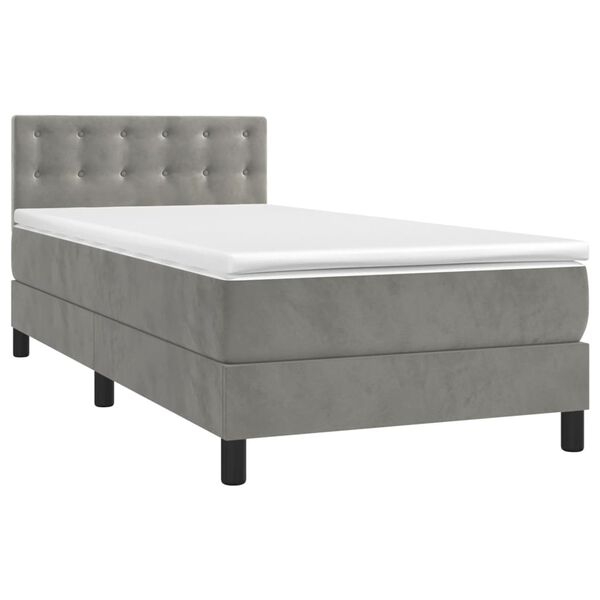 vidaXL &Kappa;&rho;&epsilon;&beta;ά&tau;&iota; Boxspring &mu;&epsilon; &Sigma;&tau;&rho;ώ&mu;&alpha; & LED &Alpha;&nu;.&Gamma;&kappa;&rho;&iota; 90x200 &epsilon;&kappa;. &Beta;&epsilon;&lambda;&omicron;ύ&delta;&iota;&nu;&omicron;