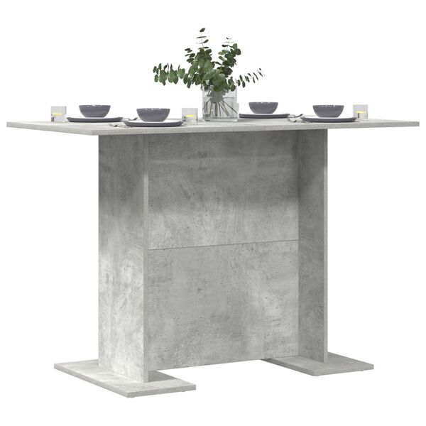 vidaXL Τραπεζαρία Γκρι του Σκυροδέματος 110x60x75 εκ. από Επεξ. Ξύλο