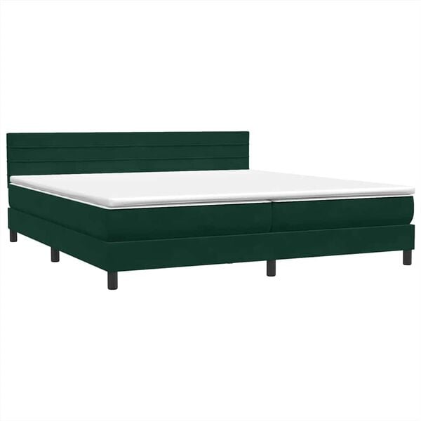 vidaXL &Kappa;&rho;&epsilon;&beta;ά&tau;&iota; Boxspring &mu;&epsilon; &Sigma;&tau;&rho;ώ&mu;&alpha; &Sigma;&kappa;&omicron;ύ&rho;&omicron; &Pi;&rho;ά&sigma;&iota;&nu;&omicron; 180x210&epsilon;&kappa;. &Beta;&epsilon;&lambda;&omicron;ύ&delta;&iota;&nu;&omicron;