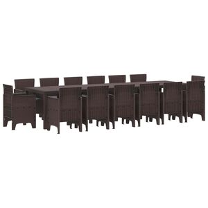 vidaXL &Sigma;έ&tau; &phi;&alpha;&gamma;&eta;&tau;&omicron;ύ &gamma;&iota;&alpha; &kappa;ή&pi;&omicron; 15 pcs &Kappa;&alpha;&phi;έ Rattan Polt
