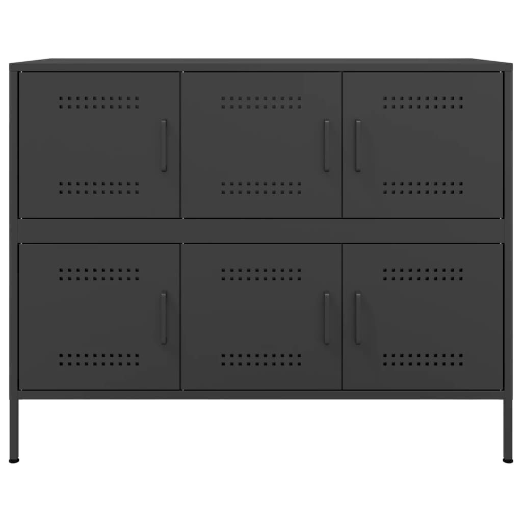 vidaXL Ντουλάπι Μαύρο 100,5x39x79 εκ. από Χάλυβα