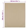 vidaXL Σεντόνι με Λάστιχο Taupe 140x200 εκ. Βαμβακερό Ζέρσεϊ
