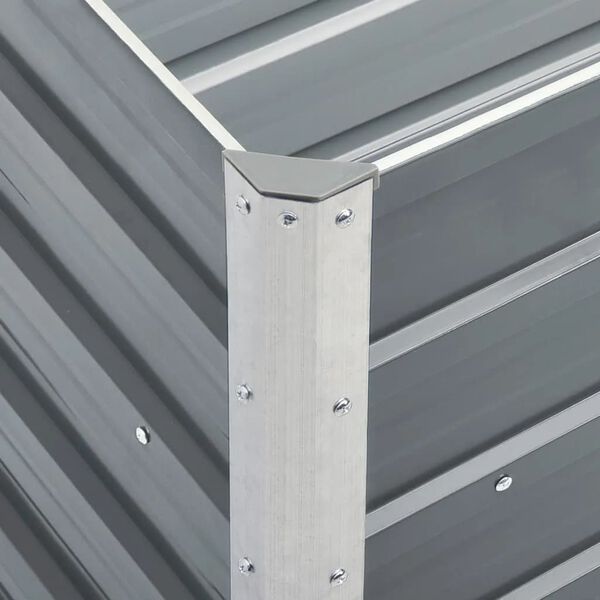 vidaXL Ζαρντινιέρα Υπερυψωμένη Γκρι 240x40x77 εκ. Γαλβανισμ. Χάλυβας