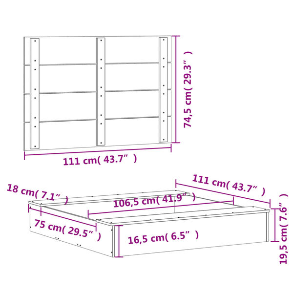 vidaXL Αμμοδόχος με Κάλυμμα Λευκή 111x111x19,5 εκ. Μασίφ Ξύλο Πεύκου
