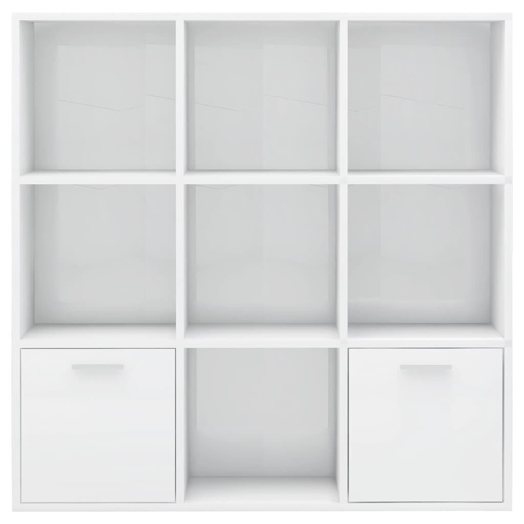 vidaXL Βιβλιοθήκη Γυαλιστερό Λευκό 98 x 30 x 98 εκ. από Επεξ. Ξύλο