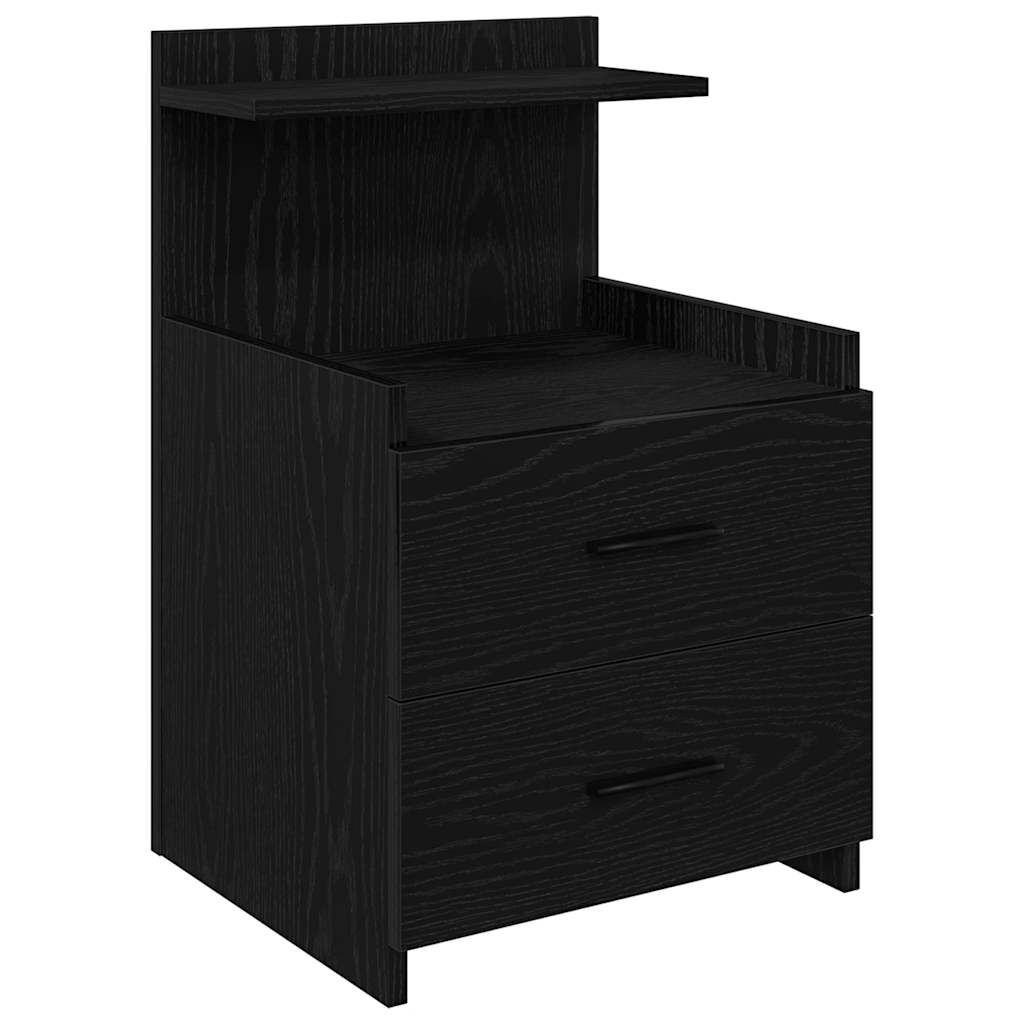 vidaXL Κομοδίνα 2 τεμ. με 2 Συρτάρια Μαύρα 40x36,5x62 εκ.