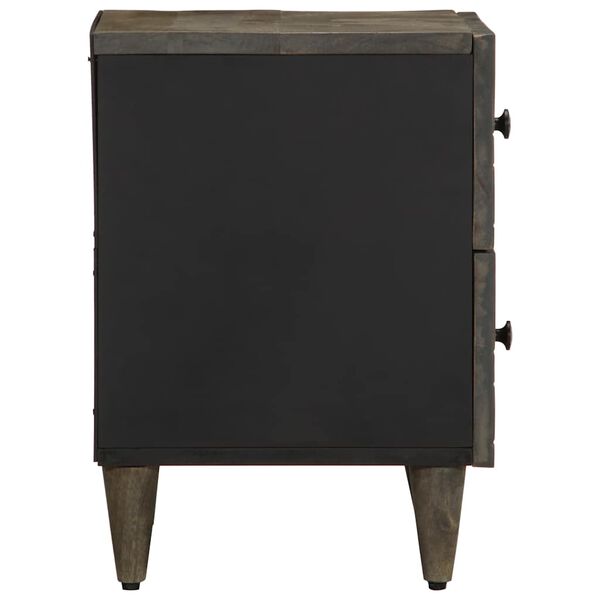 vidaXL κομοδίνο ντουλάπι ανοιχτό γκρι 40x33x46 cm μασίφ ξύλο Mango
