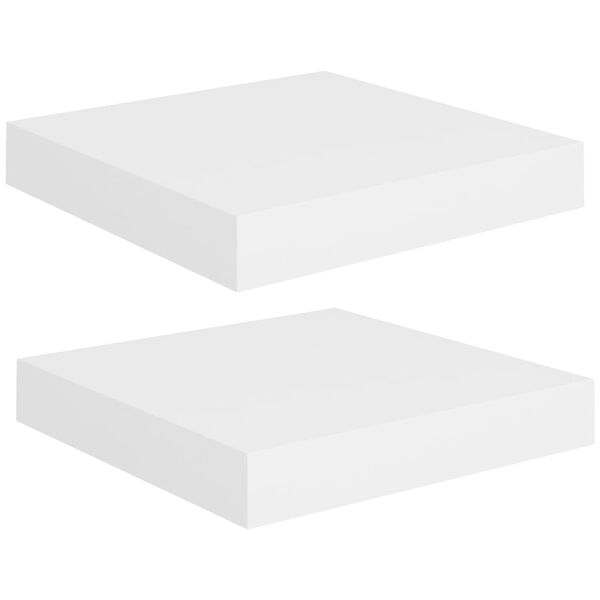 vidaXL Ράφια Τοίχου 2 τεμ. Άσπρα 23x23,5x3,8 εκ. MDF
