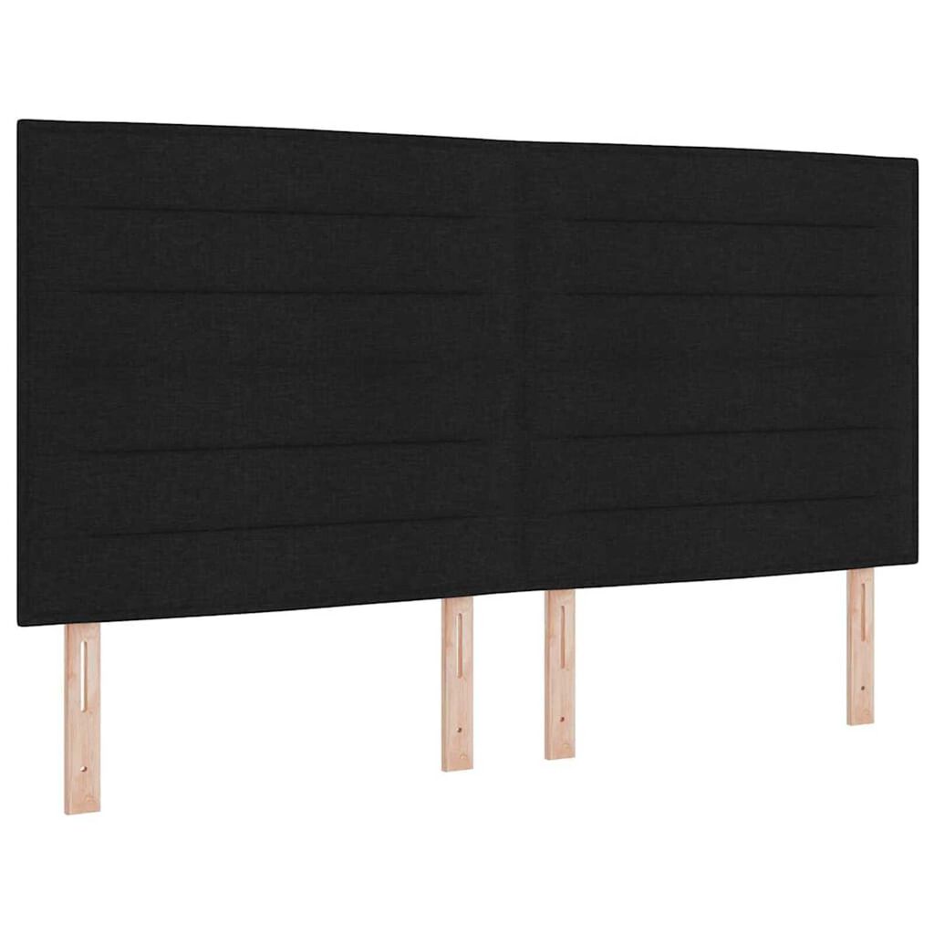 vidaXL Κρεβάτι με ελατήρια με στρώμα Μαύρο 200 x 200 cm ύφασμα