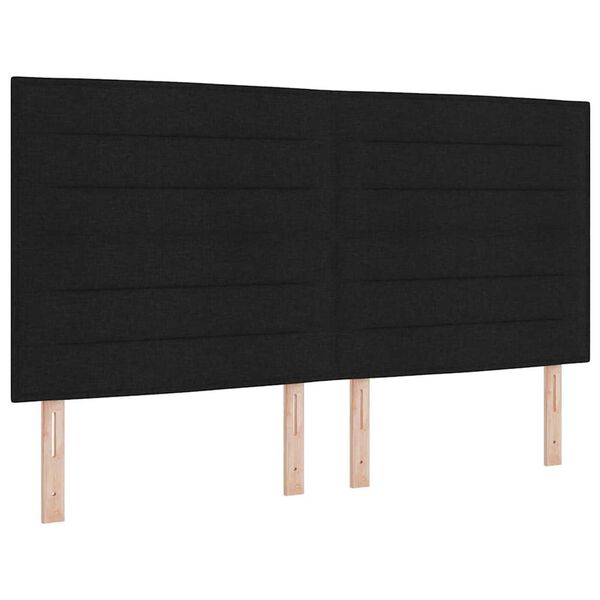 vidaXL Κρεβάτι με ελατήρια με στρώμα Μαύρο 200 x 200 cm ύφασμα