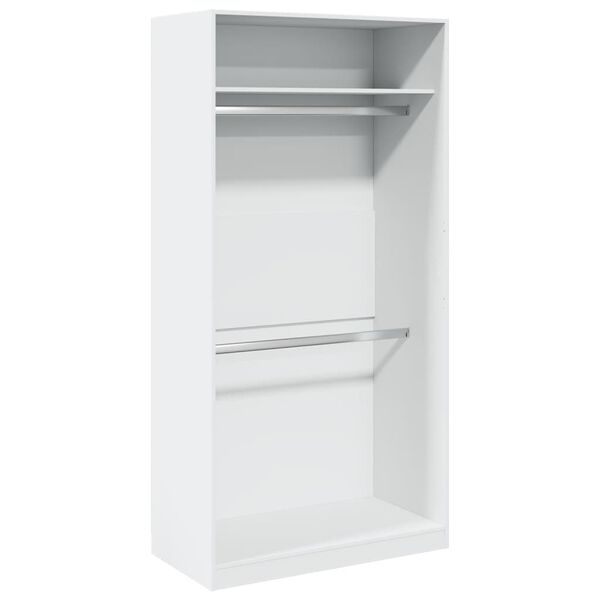 vidaXL Ντουλάπα Λευκή 100x50x200 εκ. από Επεξεργασμένο Ξύλο