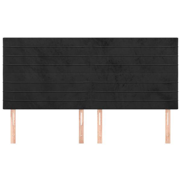 vidaXL Κεφαλάρια Κρεβατιού 4 τεμ. Μαύρο 90x5x78/88 εκ. Βελούδινο