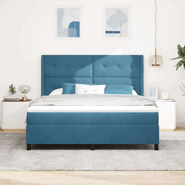 vidaXL &Kappa;&rho;&epsilon;&beta;ά&tau;&iota; Box Spring LED &mu;&epsilon; &Sigma;&tau;&rho;ώ&mu;&alpha; &Mu;&pi;&lambda;&epsilon; 180 x 200 cm &Beta;&epsilon;&lambda;&omicron;ύ&delta;&omicron;