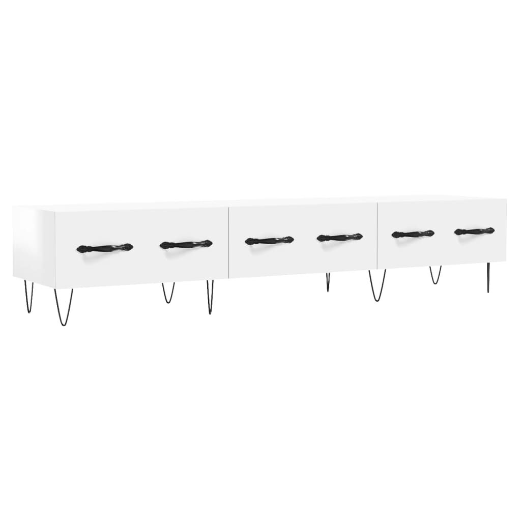 vidaXL Έπιπλο Τηλεόρασης Γυαλ. Λευκό 150x36x30 εκ. Επεξεργασμένο Ξύλο