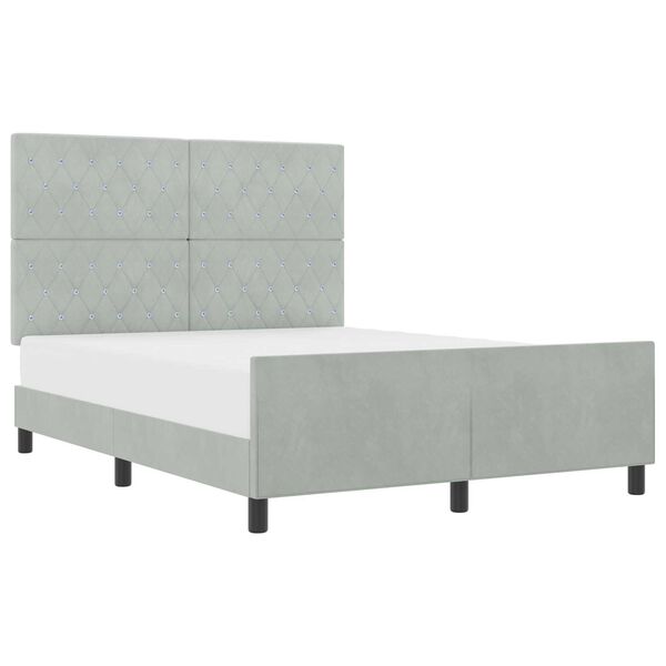 vidaXL Σκελετός Κρεβατιού Ανοιχτό γκρι 140 x 190 cm Βελούδο