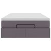 vidaXL Οθωμανικό κρεβάτι με στρώμα Γκρι 120x200cm Faux Leather