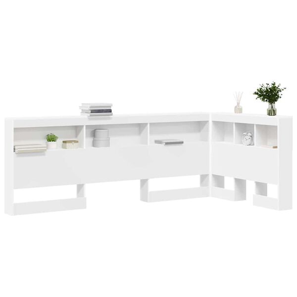 vidaXL Κεφαλάρι Αποθήκης με ράφι Λευκό 80 cm Επεξεργασμένο ξύλο