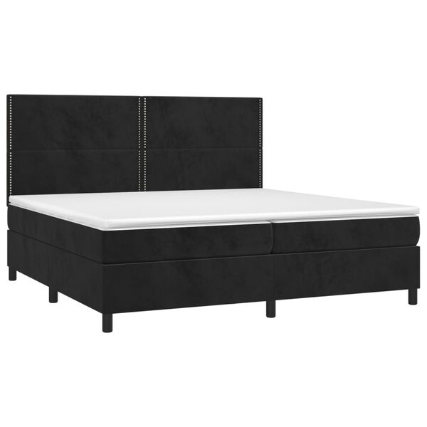 vidaXL &Kappa;&rho;&epsilon;&beta;ά&tau;&iota; Boxspring &mu;&epsilon; &Sigma;&tau;&rho;ώ&mu;&alpha; & LED &Mu;&alpha;ύ&rho;&omicron; 200x200 &epsilon;&kappa;. &Beta;&epsilon;&lambda;&omicron;ύ&delta;&iota;&nu;&omicron;