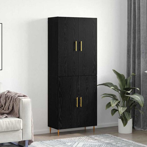 vidaXL Highboard &Mu;&alpha;ύ&rho;&eta; &delta;&rho;&upsilon;&sigmaf; 69,5 x 34 x 180 &epsilon;&kappa;. &Epsilon;&pi;&epsilon;&xi;&epsilon;&rho;&gamma;&alpha;&sigma;&mu;έ&nu;&omicron; &xi;ύ&lambda;&omicron;