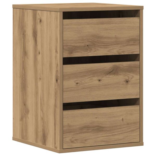 vidaXL Συρταριέρα Γωνιακή Αρτισιανή Δρυς 40x41x58 εκ. Επεξεργ. Ξύλο