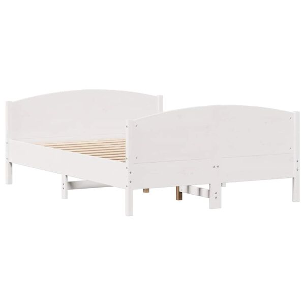 vidaXL Σκελετός Κρεβ. Χωρίς Στρώμα Λευκό 140x200 εκ Μασίφ Πεύκο