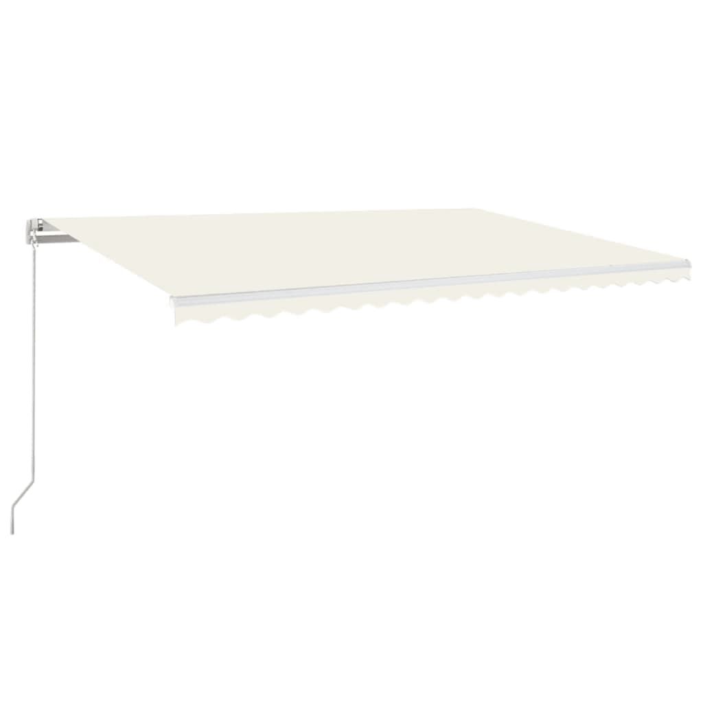vidaXL Τέντα Συρόμενη Χειροκίνητη με LED Κρεμ 500 x 350 εκ.