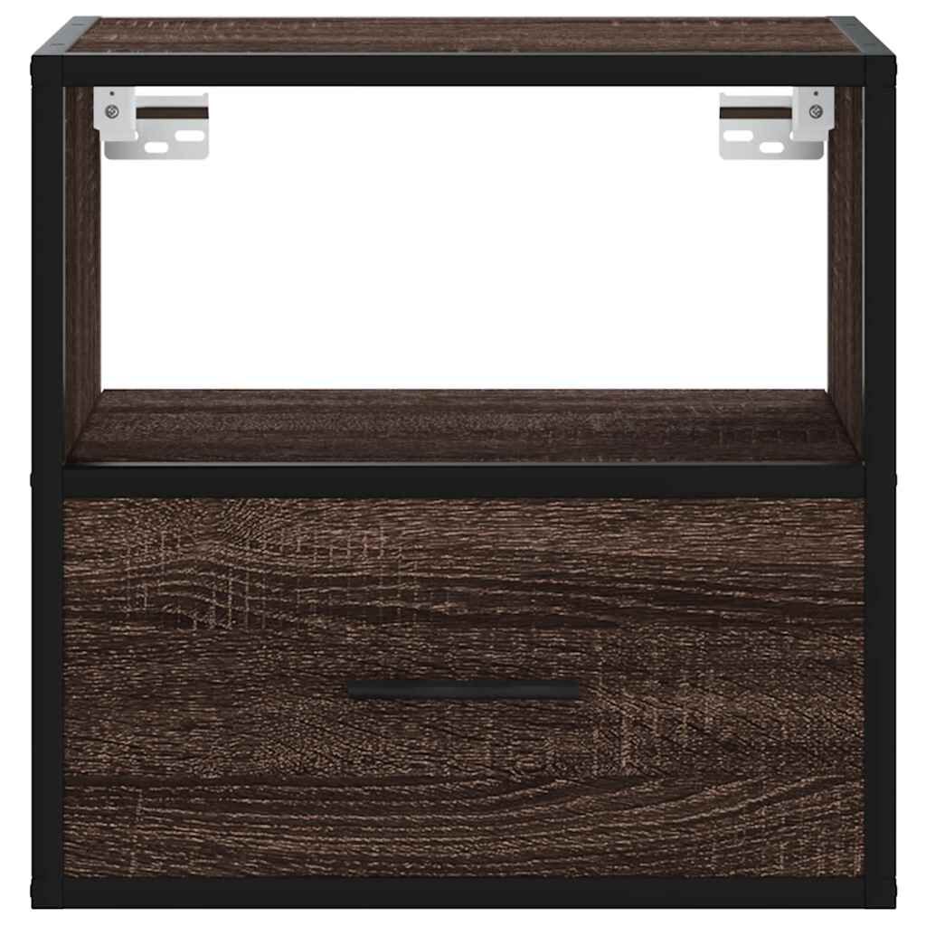 vidaXL Κομοδίνο επίτοιχο ντουλάπι καφέ δρυς 40x31x39,5 cm
