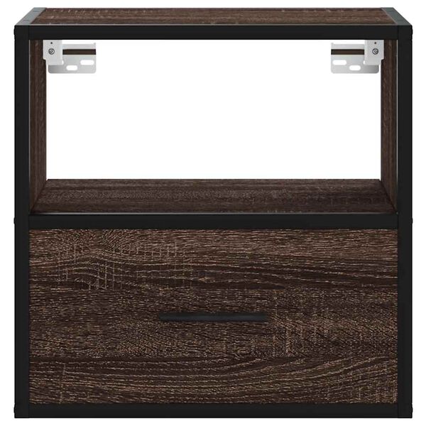 vidaXL Κομοδίνο επίτοιχο ντουλάπι καφέ δρυς 40x31x39,5 cm