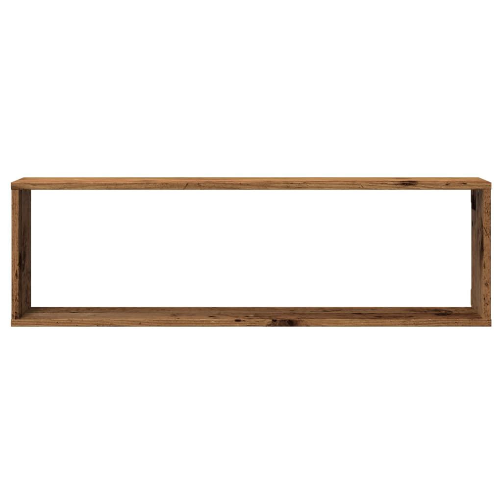 vidaXL Ράφια Κύβοι Τοίχου Όψη Παλαιού Ξύλου 100x15x30 εκ. Επεξ. Ξύλο