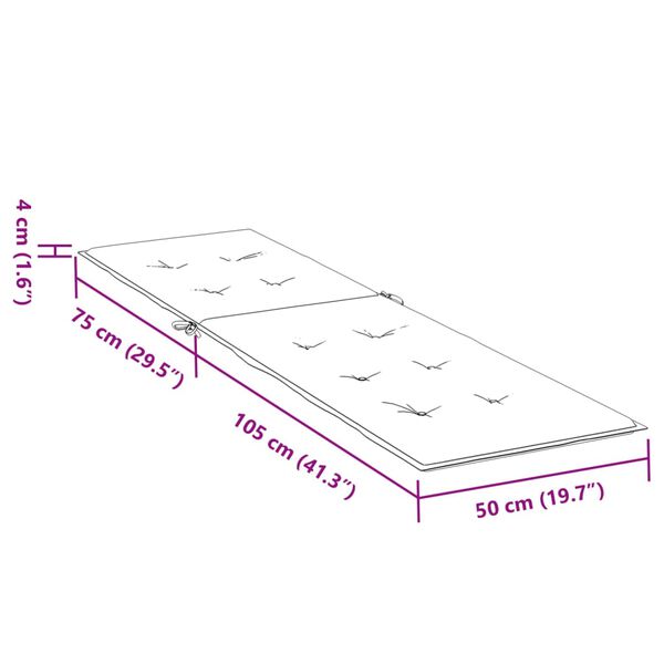 vidaXL Μαξιλάρι Σεζλόνγκ Κρεμ (75+105) x 50 x 4 εκ.