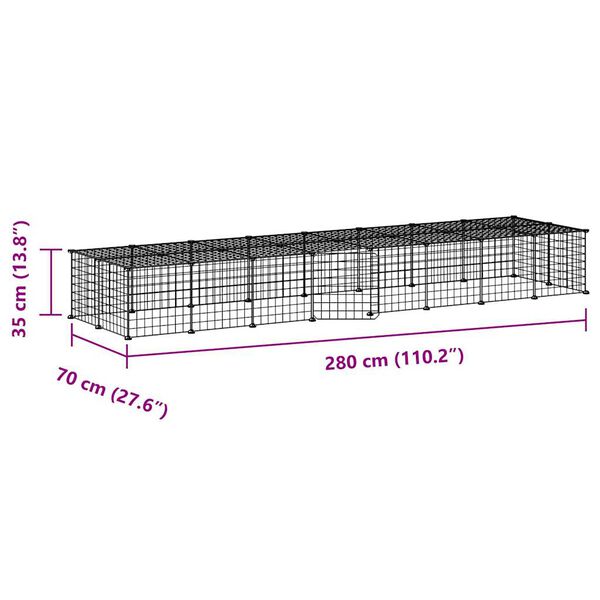 vidaXL Κλουβί Κατοικίδιων με 36 Πάνελ + Πόρτα Μαύρο 35 x 35εκ Ατσάλινο
