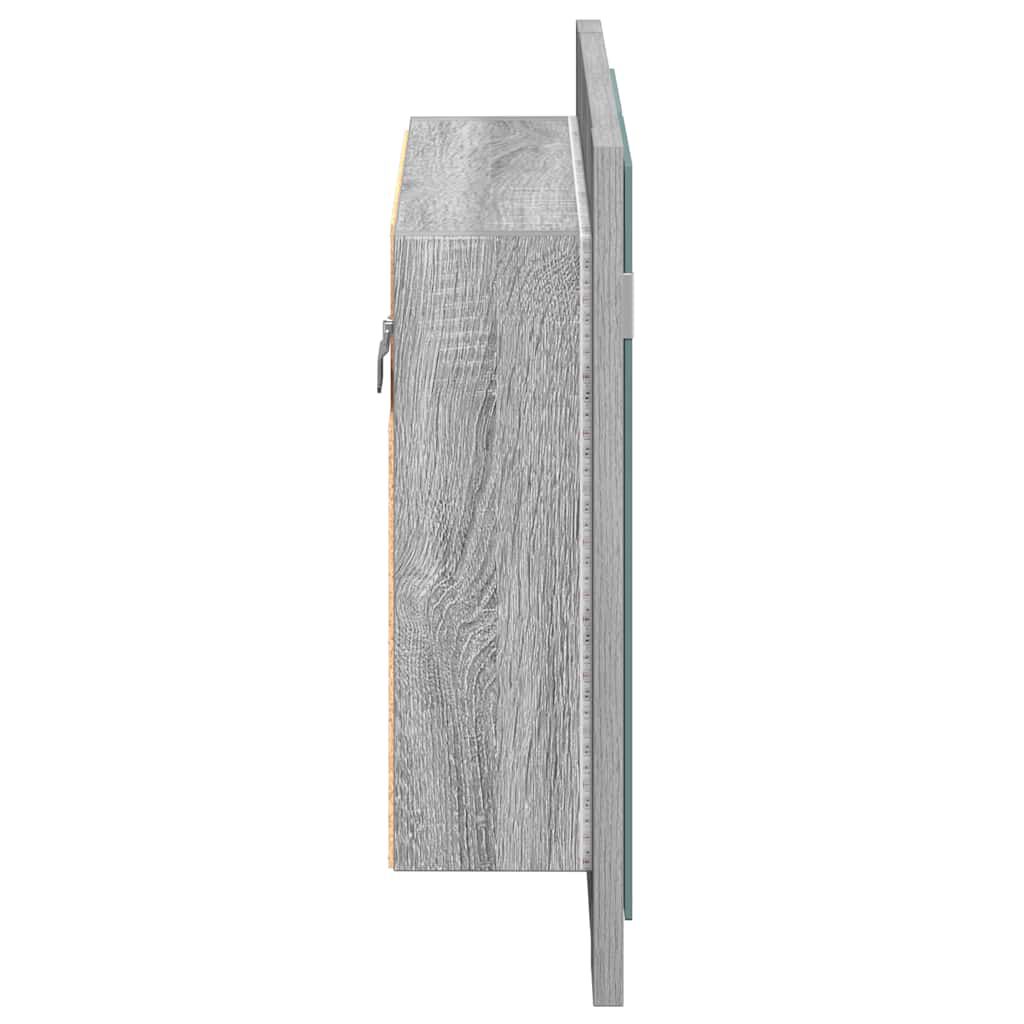 vidaXL Έπιπλο Καθρέφτη με LED Γκρι Sonoma 60x12x45 εκ. Επεξ. Ξύλο