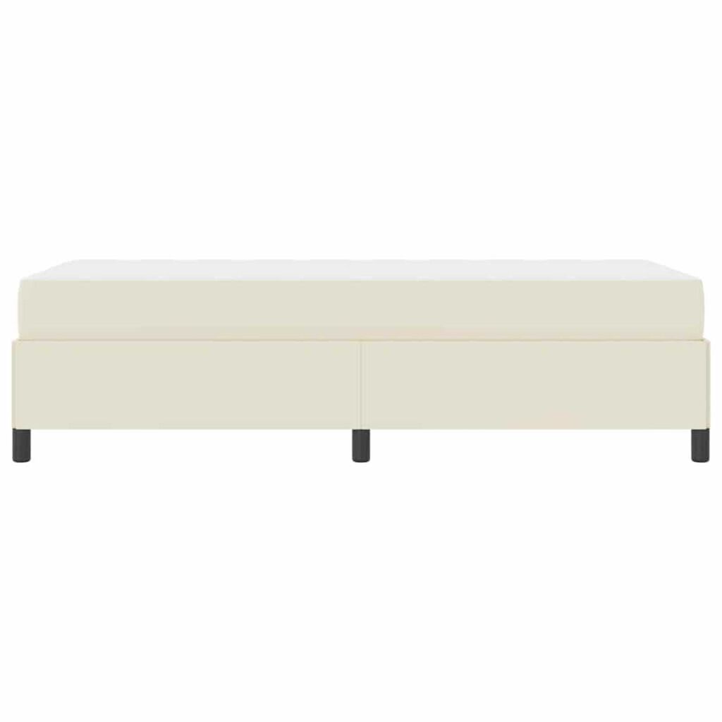 vidaXL Σκελετός κρεβατιού με στρώμα Κρεμ 100 x 200 cm Τεχνητό δέρμα