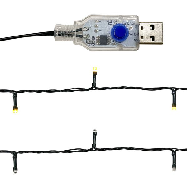 vidaXL Γιρλάντα Χριστουγεννιάτικη με Λαμπάκια LED Χρυσή 5 μ.