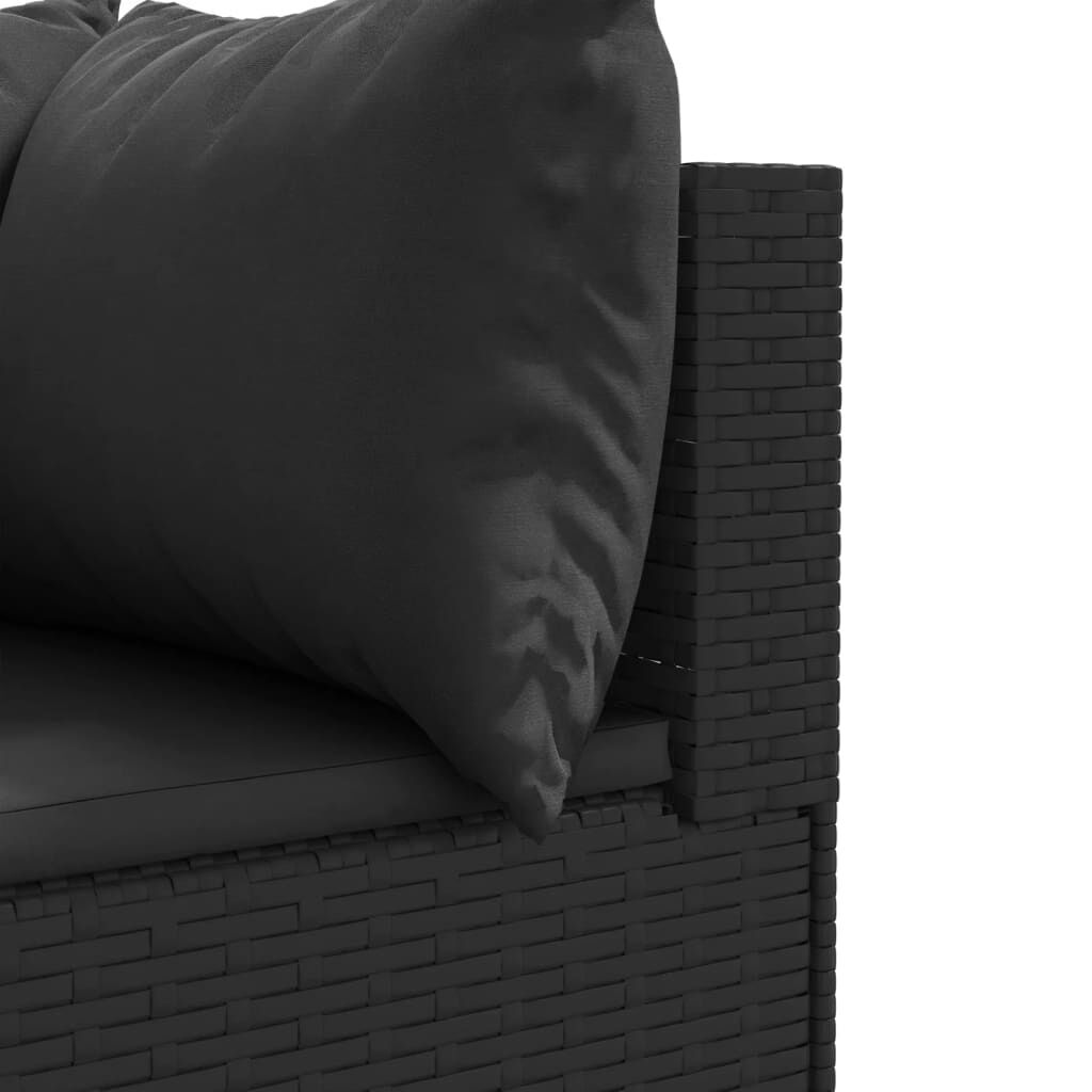 vidaXL Σαλόνι Κήπου Σετ 10 Τεμαχίων Μαύρο Συνθετικό Ρατάν με Μαξιλάρια