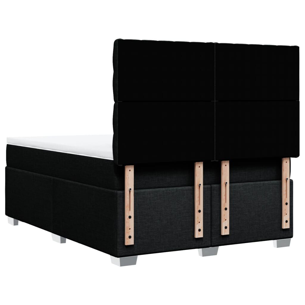 vidaXL Κρεβάτι Boxspring με Στρώμα Μαύρο 160x200 εκ. Υφασμάτινο