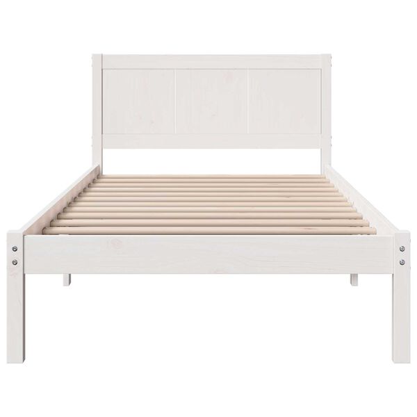 vidaXL Σκελετός Κρεβατιού Λευκό 75 x 190 cm Μασίφ ξύλο πεύκου