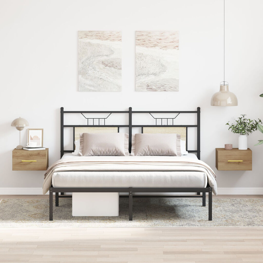 vidaXL Κομοδίνα 2 τεμ Τοίχου Μοντέρνος Δρυς 35x35x20 εκ