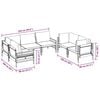 vidaXL Σετ Καναπέ Κήπου με μαξιλάρι 6 pcs Ανθρακί Ατσάλι