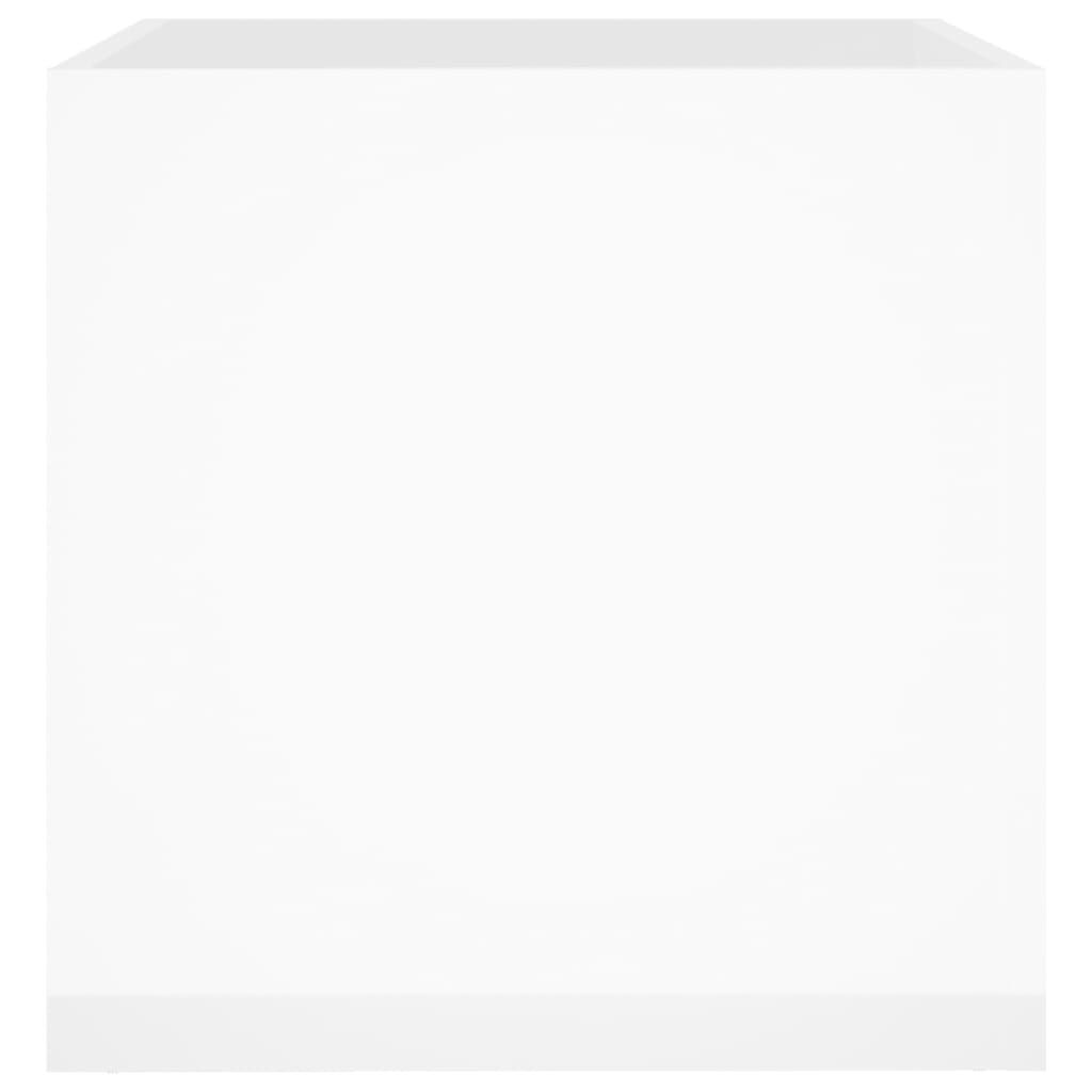 vidaXL Ζαρντινιέρα Γυαλιστερή Λευκή 40x40x40 εκ. Επεξεργασμένο Ξύλο