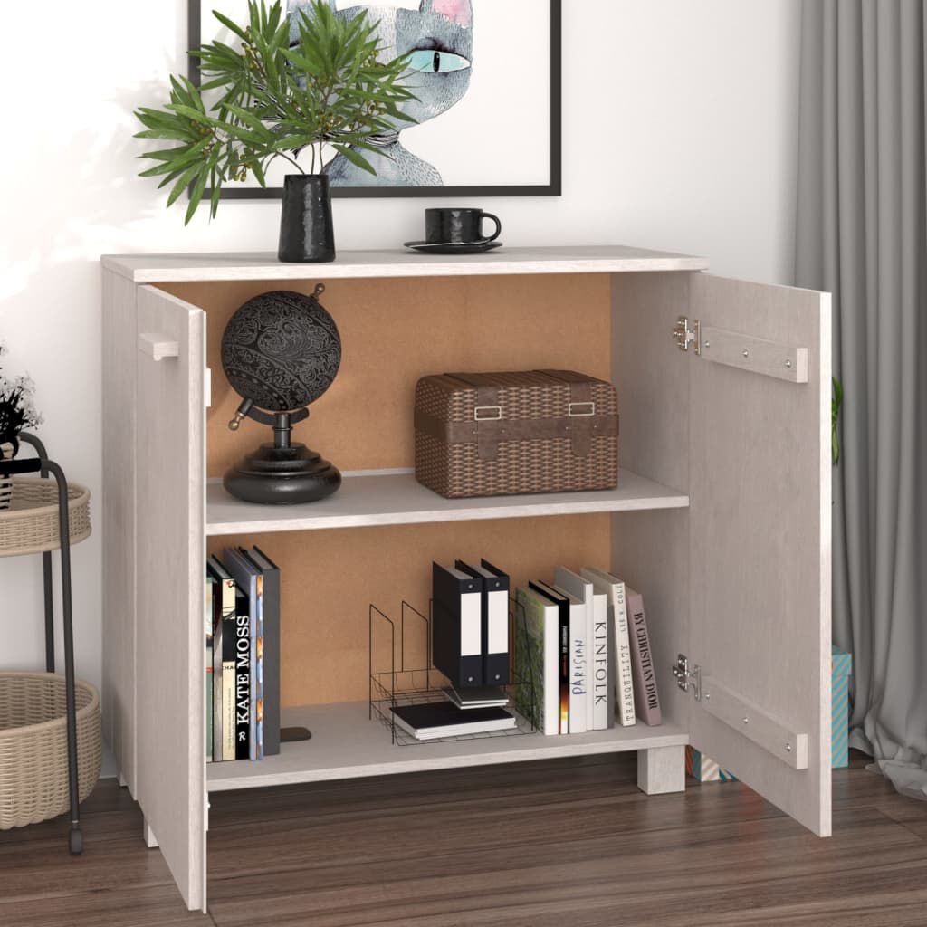 vidaXL Ντουλάπι HAMAR Λευκό 85 x 35 x 80 εκ. από Μασίφ Ξύλο Πεύκου