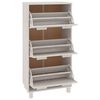 vidaXL Παπουτσοθήκη HAMAR Λευκή 59,5x35x117 εκ. από Μασίφ Ξύλο Πεύκου