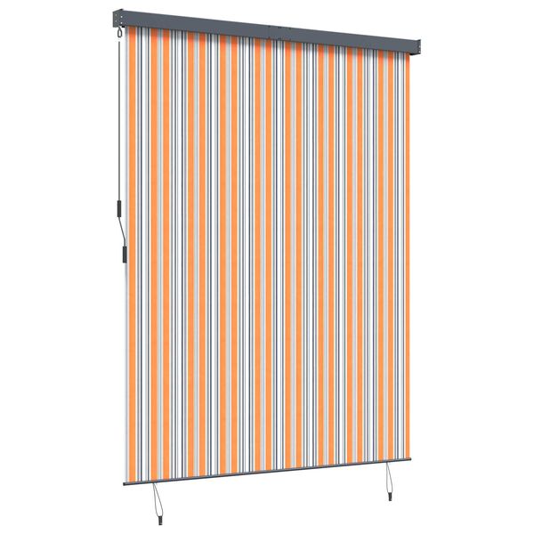vidaXL Εξωτερικό ρολό Ριγέ Κίτρινο και μπλε 220 x 250 cm ύφασμα