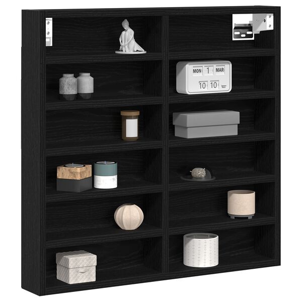 vidaXL Βιτρίνα με ράφι Μαύρη δρυς 60 x 8.5 x 58 εκ Επεξεργασμένο ξύλο