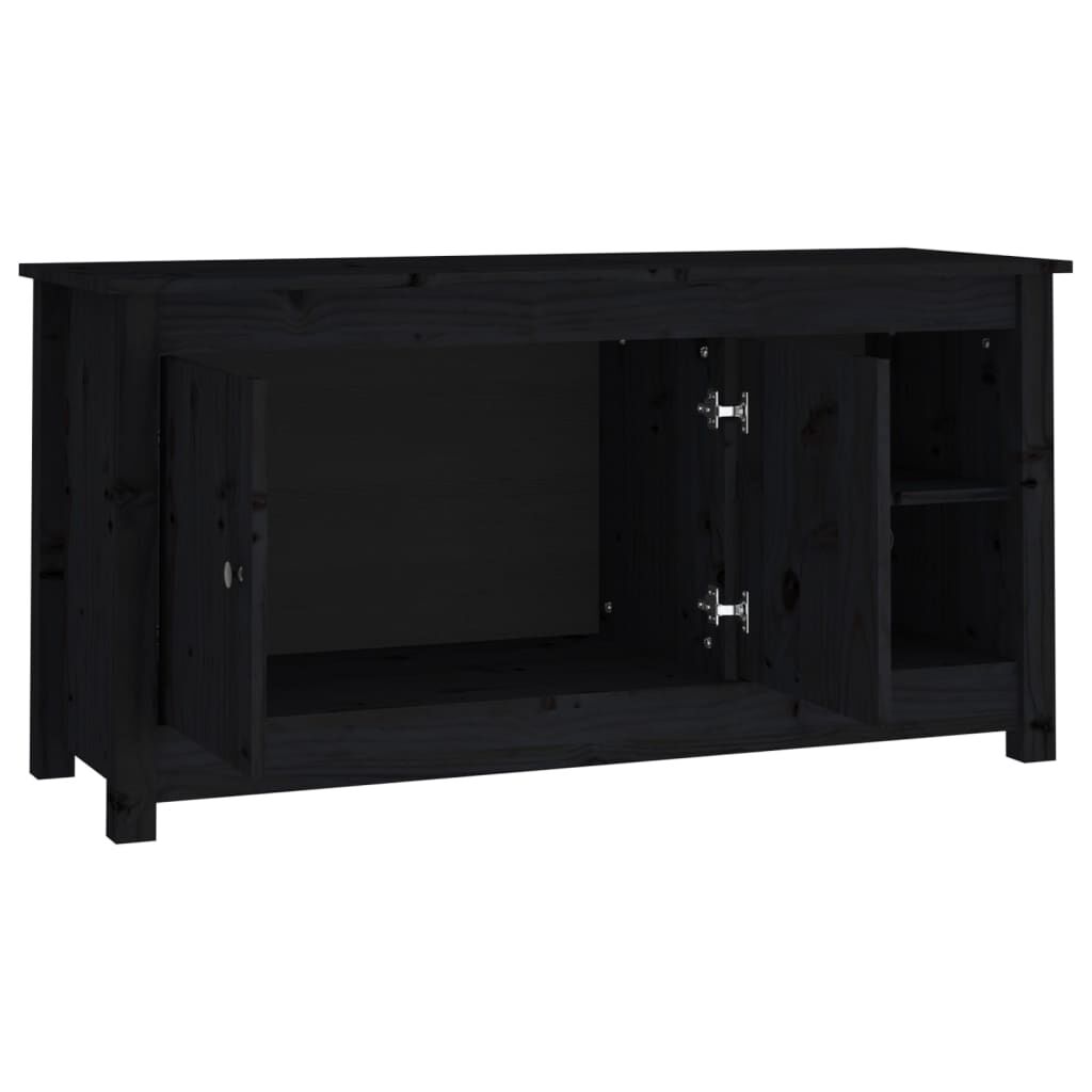 vidaXL Έπιπλο Τηλεόρασης Μαύρο 103x36,5x52 εκ. από Μασίφ Ξύλο Πεύκου